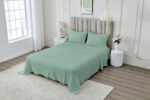 4 Piece Soft Plain Bed Sheet Set - Sage Green