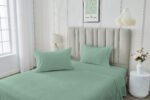4 Piece Soft Plain Bed Sheet Set - Sage Green
