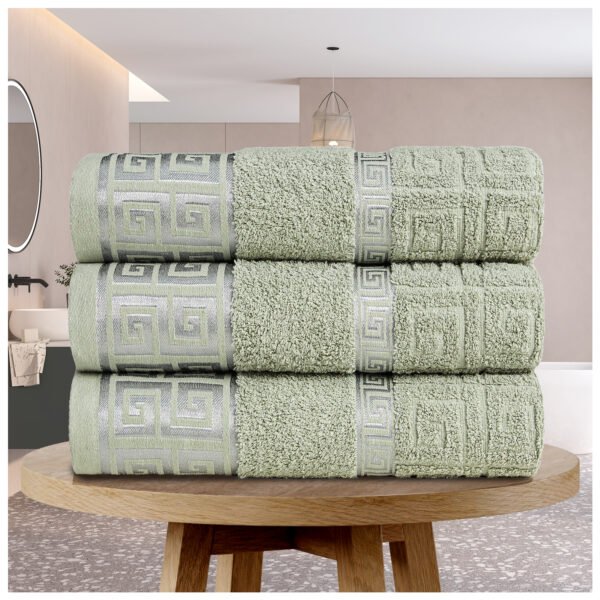 Premium Absorbent Cotton Towels Set - Sage Green
