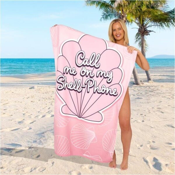 Sand Free Beach Towel Shell Phone - Pink