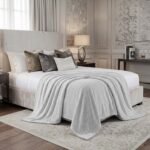 Popcorn Fleece Throw Blanket - Silver