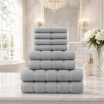 8 Piece Ultra Soft Cotton Towel Bale Set - Silver