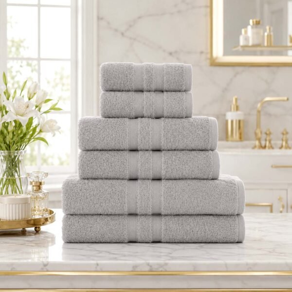 Super Soft Hotel Style Towel Set - Silver