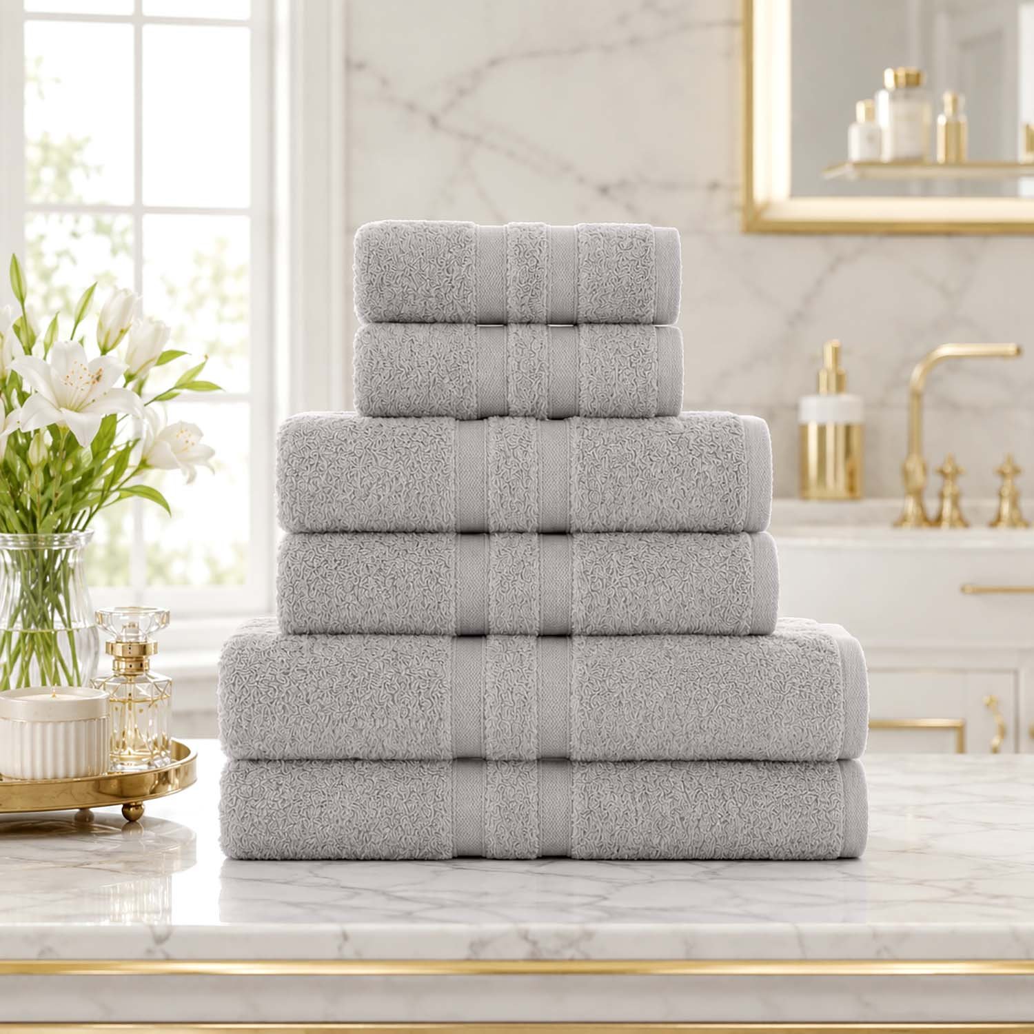 Silver 2 Super Soft Hotel Style Towel Set - Silver