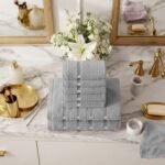 8 Piece Ultra Soft Cotton Towel Bale Set - Silver