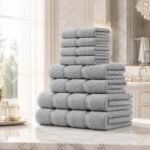 8 Piece Ultra Soft Cotton Towel Bale Set - Silver