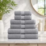 Highly Absorbent Soft Bamboo Towel Set - Silver