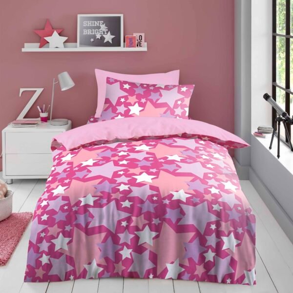 Dreamy Star Kids Duvet Cover Set - Pink
