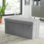 Luxury Fabric Storage Chest With Lid - Grey