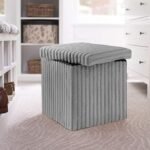 Luxury Fabric Storage Chest With Lid - Grey