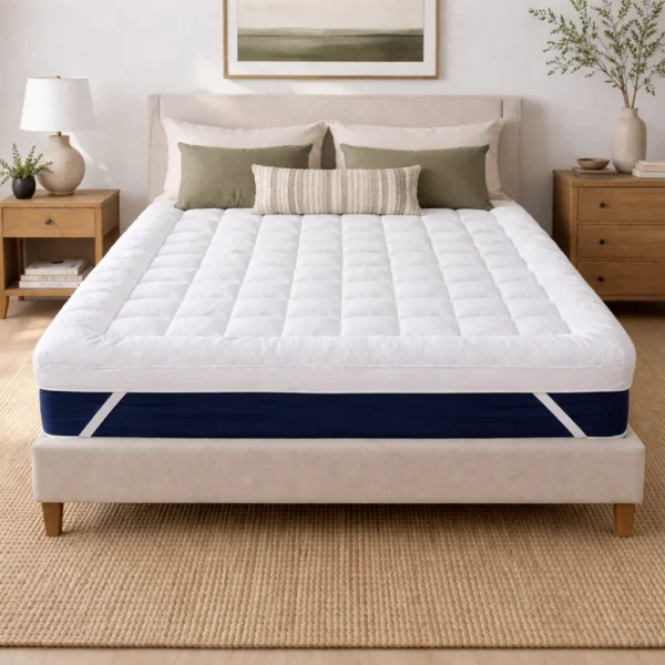10cm Teddy Fleece Mattress Topper Comfort - White