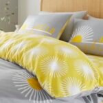 Reversible Sun Flower Duvet Cover Set - Grey