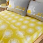 Reversible Sun Flower Duvet Cover Set - Grey