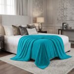 Popcorn Fleece Throw Blanket - Teal