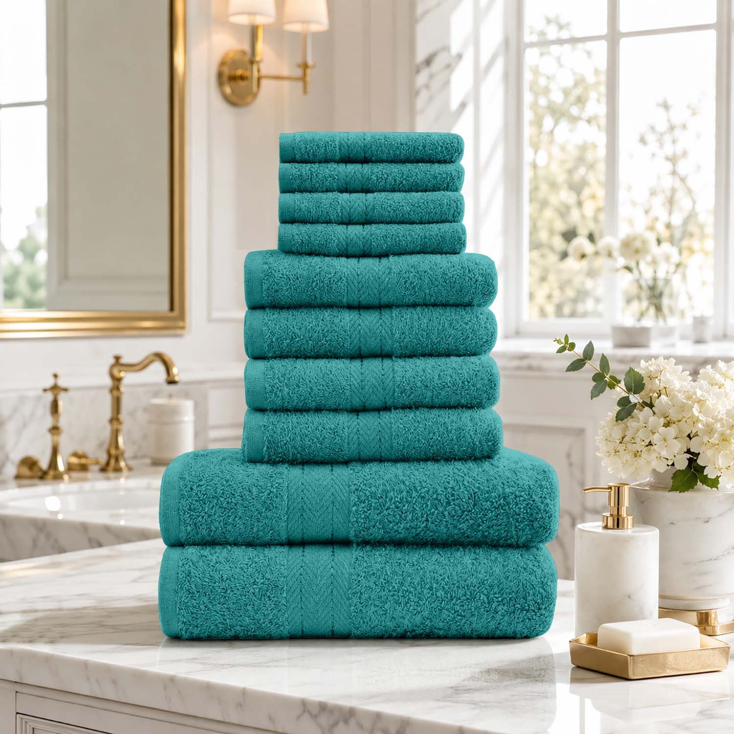 Teal 1 10 Piece Super Absorbent Towel Bale Set - Teal