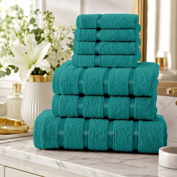 8 Piece Ultra Soft Cotton Towel Bale Set - Teal