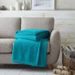 Popcorn Fleece Throw Blanket - Teal