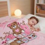 Teddy Bow Baby Fleece Throw – Pink - Image 4