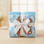 Teddy Friends Baby Fleece Blanket - Blue - Image 5