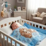 Teddy Friends Baby Fleece Blanket - Blue - Image 8