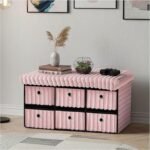 Large Ribbed Storage Boxes with Lid - Pink
