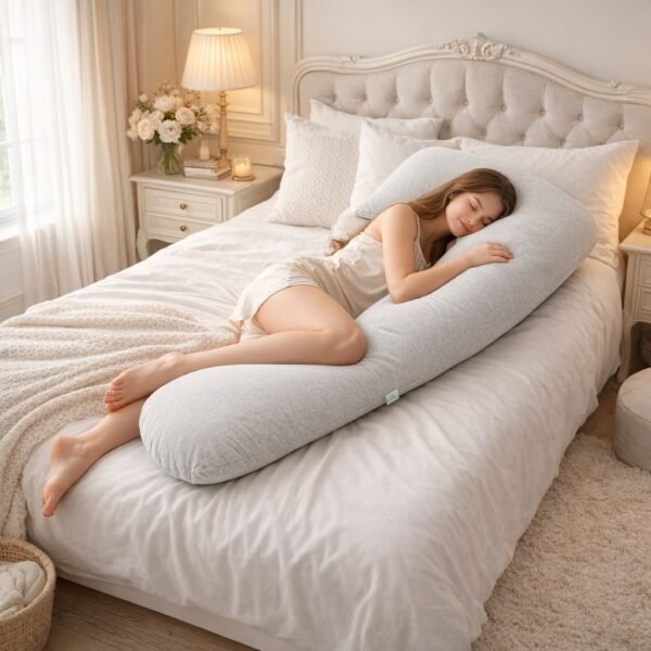Detachable Full Body Maternity Pillow Light Grey