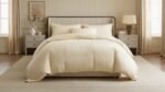 100% Cotton 400 TC Duvet Cover Set - Cream - Image 2