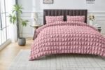 Luxury Raised Texture Duvet Cover Set - Blush Pink