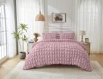 Luxury Raised Texture Duvet Cover Set - Blush Pink