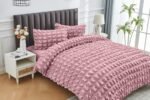 Luxury Raised Texture Duvet Cover Set - Blush Pink