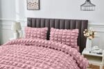 Luxury Raised Texture Duvet Cover Set - Blush Pink