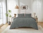 Luxury Raised Texture Duvet Cover Set - Charcoal