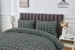 Luxury Raised Texture Duvet Cover Set - Charcoal
