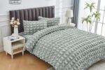 Luxury Raised Texture Duvet Cover Set - Grey