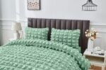 Luxury Raised Texture Duvet Cover Set - Sage Green