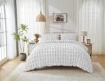 Luxury Raised Texture Duvet Cover Set - White