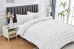 Luxury Raised Texture Duvet Cover Set - White