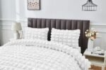 Luxury Raised Texture Duvet Cover Set - White