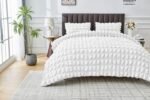 Luxury Raised Texture Duvet Cover Set - White