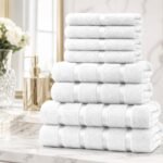 8 Piece Ultra Soft Cotton Towel Bale Set - White