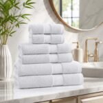 Highly Absorbent Soft Bamboo Towel Set - White