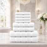 8 Piece Ultra Soft Cotton Towel Bale Set - White