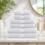 Highly Absorbent Soft Bamboo Towel Set - White