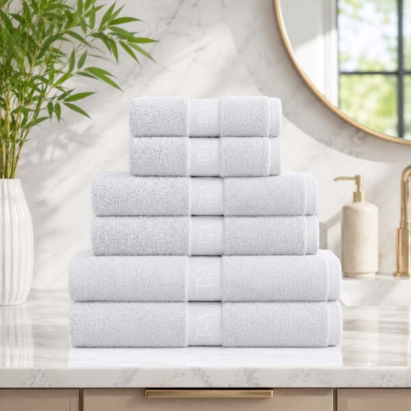 Highly Absorbent Soft Bamboo Towel Set - White