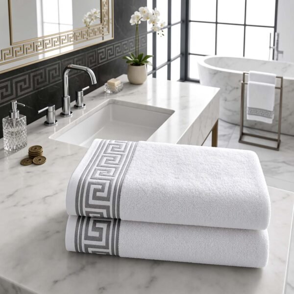 Soft 500 GSM Absorbent Cotton Towels - White