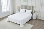 4 Piece Soft Plain Bed Sheet Set - White