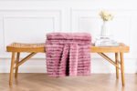 Luxury Ribbed Fleece Throw - Winter Berry - Image 4