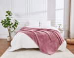 Luxury Ribbed Fleece Throw - Winter Berry - Image 6