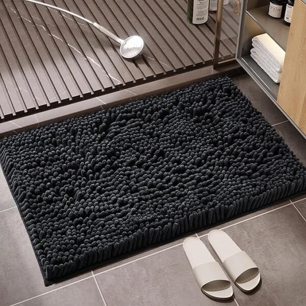 Premium Absorbent Bath Mat - Black