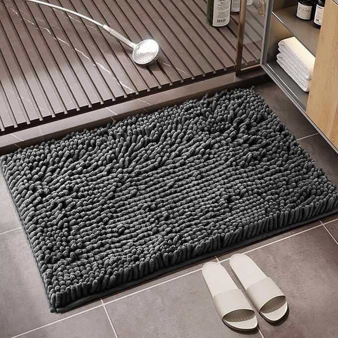 Premium Absorbent Bath Mat - Charcoal